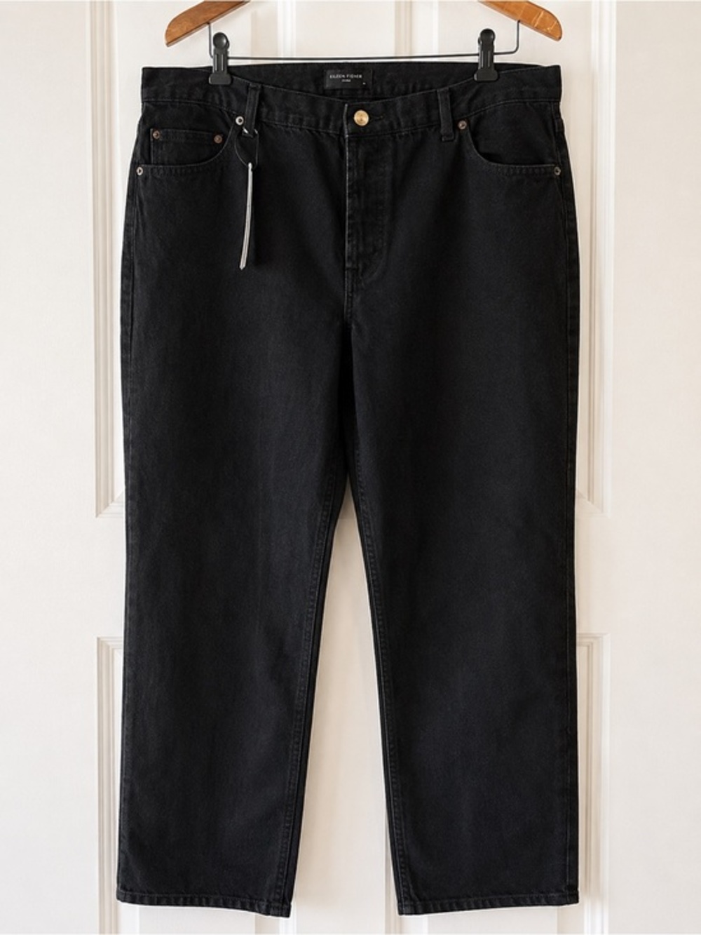 ASOS Design Curve Women's Black Denim Button Fly Jeans NWT 14/32